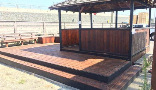 semi-transparent staining deck