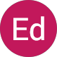 Monogram "Ed" in white on a magenta circle background AZ Painting Ltd.